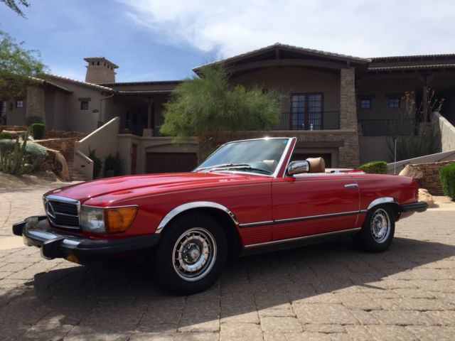 1984, red, Mercedes, 380sl, convertible, palomino leather, classic, 560sl 1984 Mercedes-Benz SL-Class 380sl