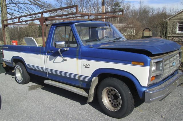 1985 Ford F-150 Pickup Truck with Ladder Rack Runs Good Needs Body Work 1985 Ford F-150