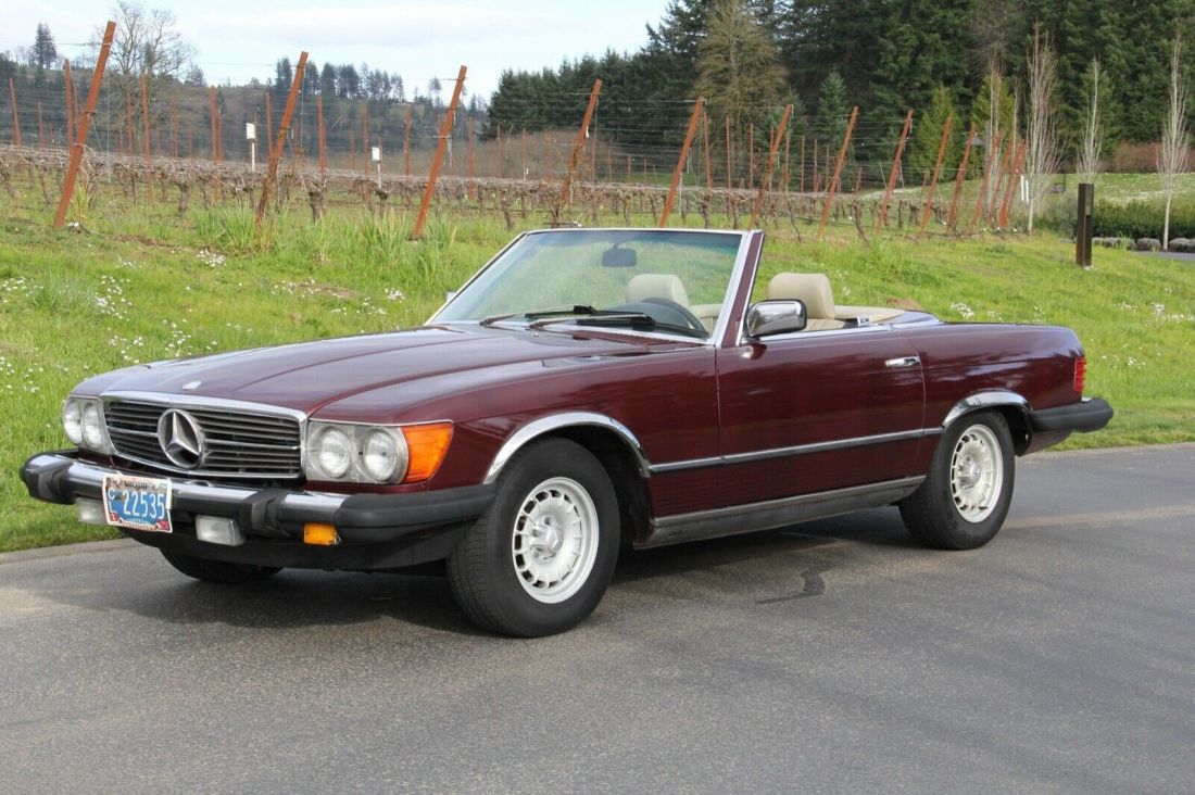 1985 Mercedes-Benz SL-Class 380SL Roadster. Cabernet color. Nice! VIDEO