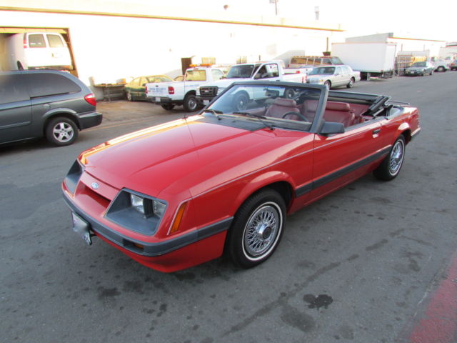 1986 FORD MUSTANG CONVERTIBLE - 34K ORIGINAL MILES - RED/WHITE - saleen,foxbody 1986 Ford Mustang LX TRIM PACKAGE