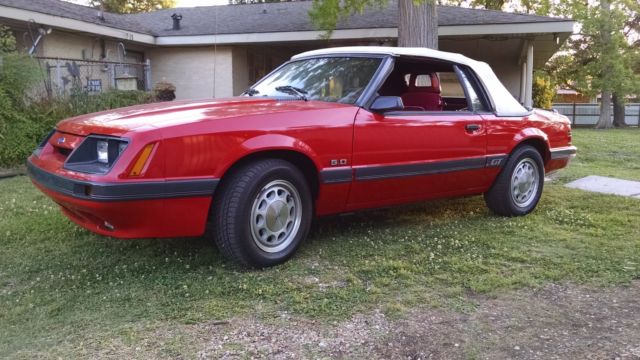 1986 Ford Mustang GT Red Convertible 5.0 Liter V8 5 Speed 1986 Ford Mustang GT