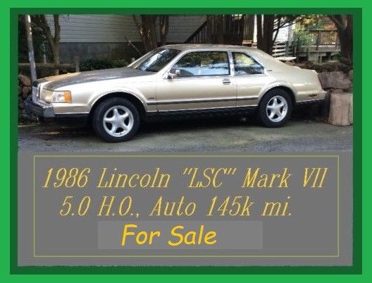 1986 Lincoln "LSC" Mark VII (Luxuray Sports Coupe)Preformance Pkg. of Mustang GT 1986 Lincoln Mark Series LSC