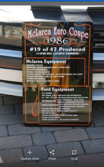1986 Mercury Capri Mclaren Eurocoupe - photo 12