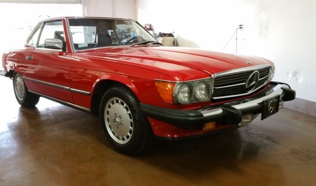 1986 Mercedes 560SL Original Paint 94k mi., Both Tops, Books, Red and Spotless!! 1986 Mercedes-Benz SL-Class 560SL Convertible