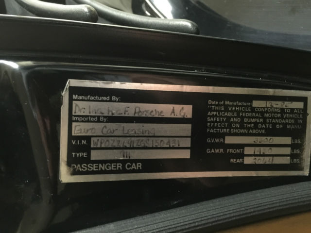 1986 Porsche 911 M491
