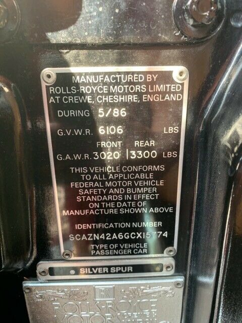 1986 Rolls-Royce Silver Spirit/Spur/Dawn - photo 12