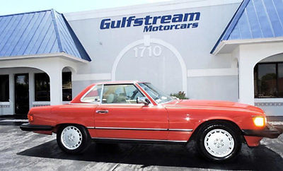 1987 560SL - ONLY 28,000 ORIGINAL MILES - SIGNAL RED OVER CREME - FLORIDA 1987 Mercedes-Benz SL-Class