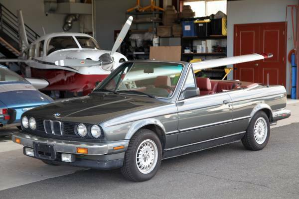 1987 BMW 325i Convertible / Delphin Gray / Cardinal Red Leather Sport Interior 1987 BMW 3-Series