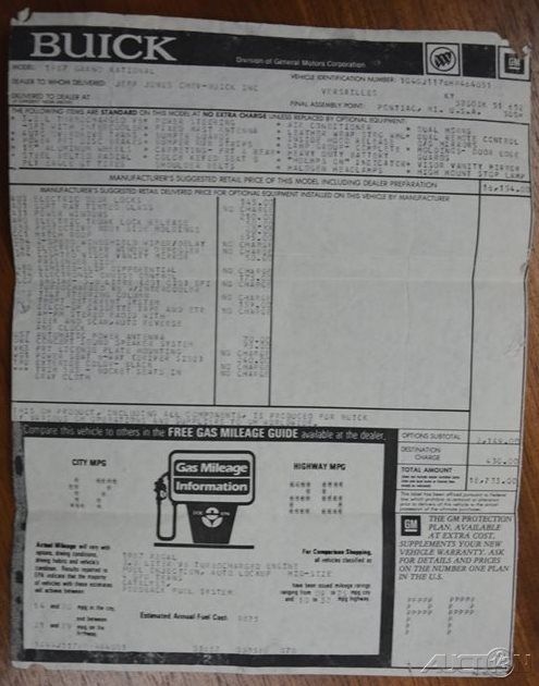 1987 Buick Grand National 3.8 V6 Turbo - photo 5