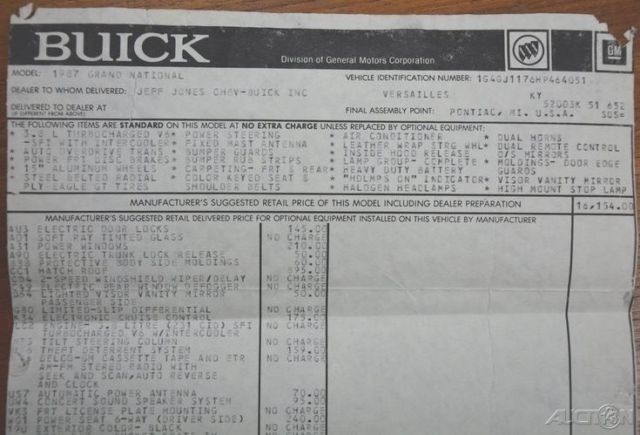 1987 Buick Grand National 3.8 V6 Turbo - photo 6