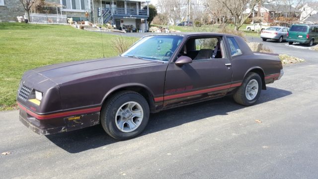 1987 CHEVROLET MONTE CARLO SS FLOOR SHIFT REAL SS WITH 75000 MILES 1987 Chevrolet Monte Carlo