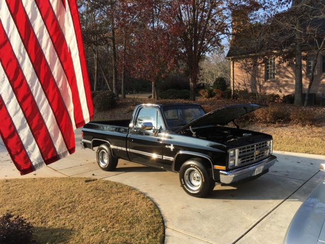 1987 Chevy Silverado BLACK Restored New Crate 350 700r4 Overdrive Great AC 1987 Chevrolet C-10 Silverado