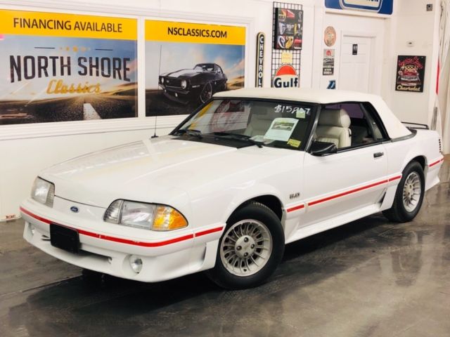 1987 Ford Mustang -GT CONVERTIBLE TRIPLE WHITE ONLY 17k MILES-VIDEO - photo 2