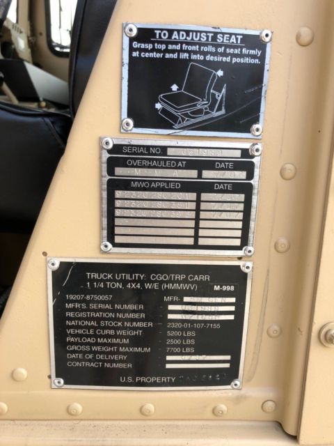 1987 Hummer H1 MILITARY - photo 6