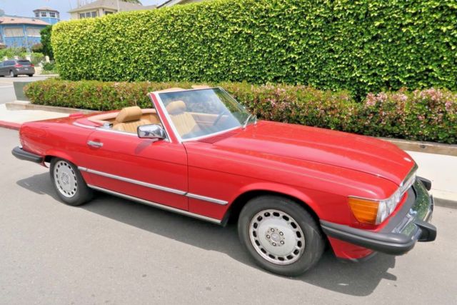 1987 Mercedes Benz 560SL Signal Red Tan Nicest Available! All Orig! 69k Miles 1987 Mercedes-Benz SL-Class Tan