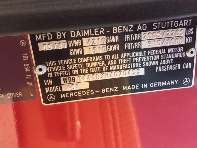 1987 Mercedes-Benz 500-Series SL500 - photo 13