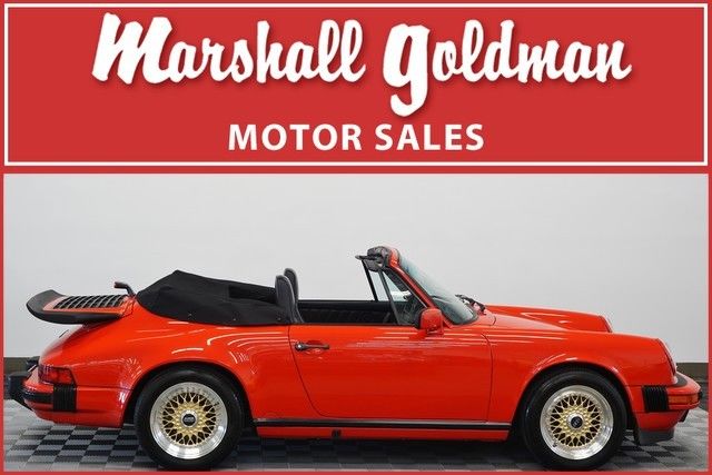 1987 Porsche 911 Cabriolet guards red/black bbs wheels only 23100 miles 1987 Porsche 911 Carrera Cabriolet