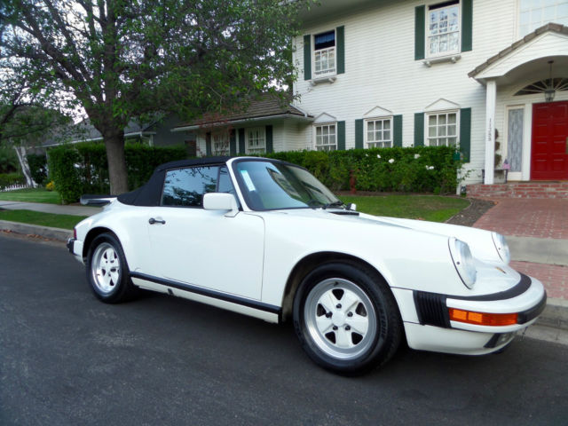 1987 Porsche 911 Cabriolet White/Black 14,000 Miles Mint condition 1987 Porsche 911