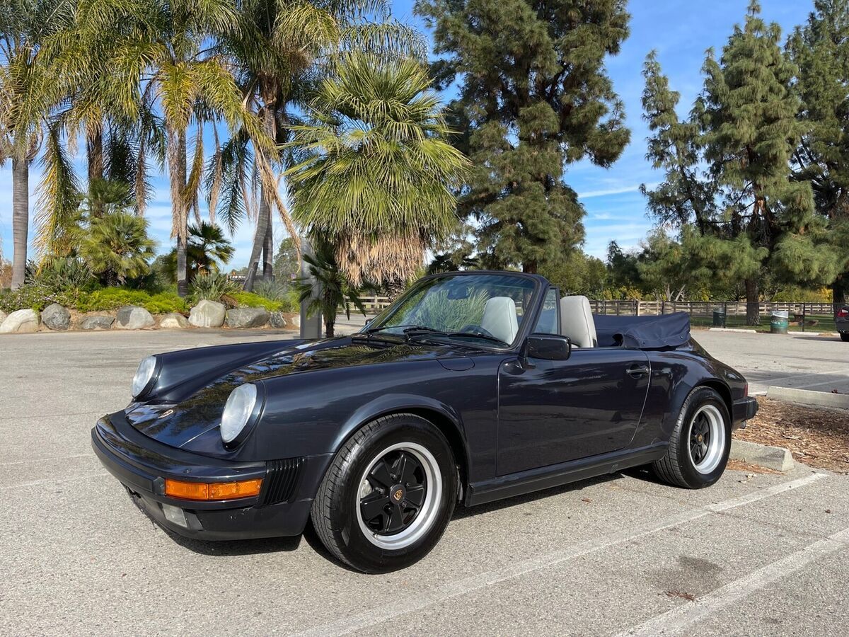 1987 Porsche 911 Convertible Blue RWD Manual CARRERA 1987 Porsche 911 CARRERA