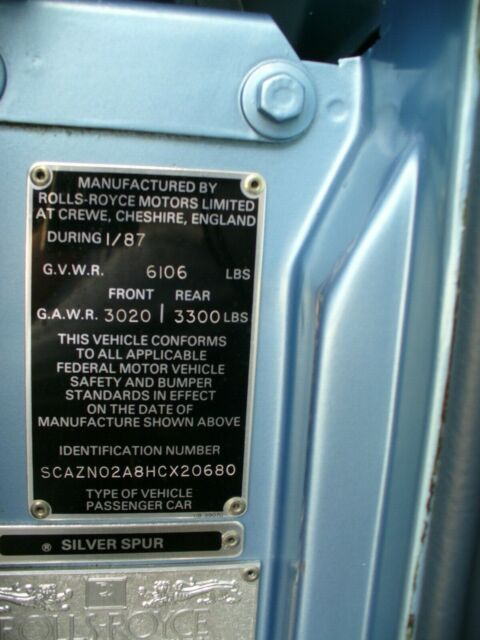 1987 Rolls-Royce Silver Spirit/Spur/Dawn - photo 6