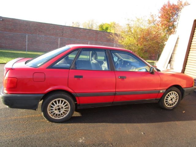 1988 Audi 80 Quattro Red 5 cylinder 5 speed loaded 144,000 miles NO RESERVE !!!! 1988 Audi 80