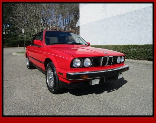 1988 BMW 325i Convertible Red Convertible  Automatic 1988 BMW 3-Series Convertible