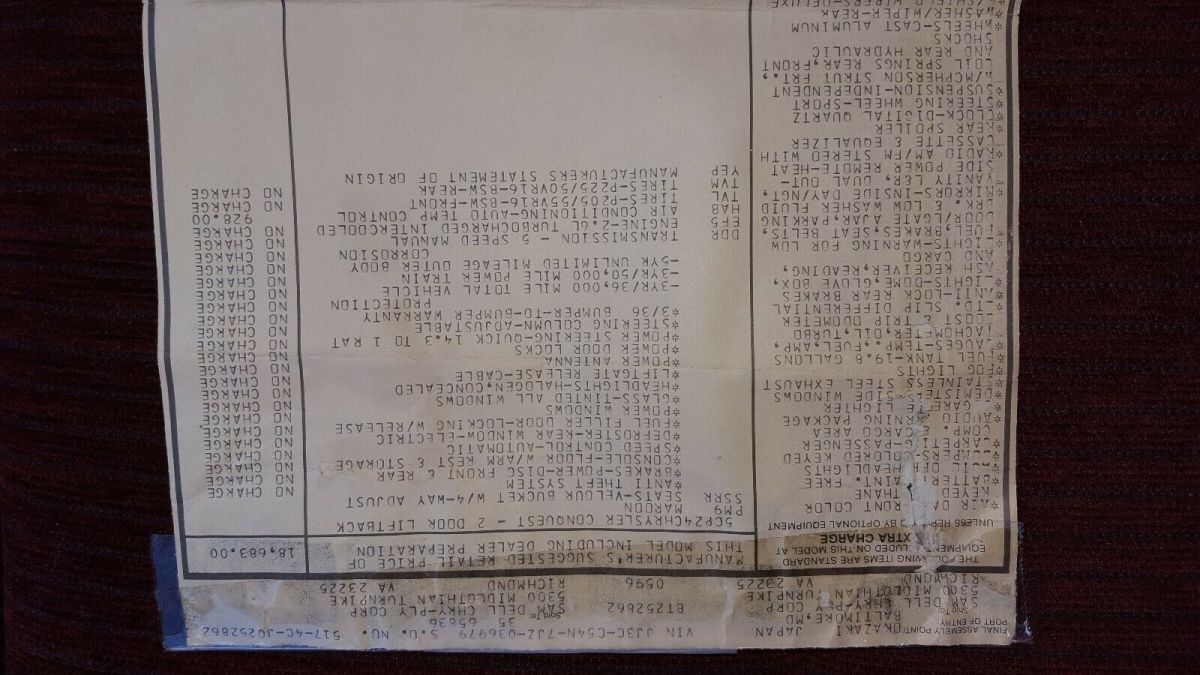 1988 Chrysler CONQUEST TSI - photo 4