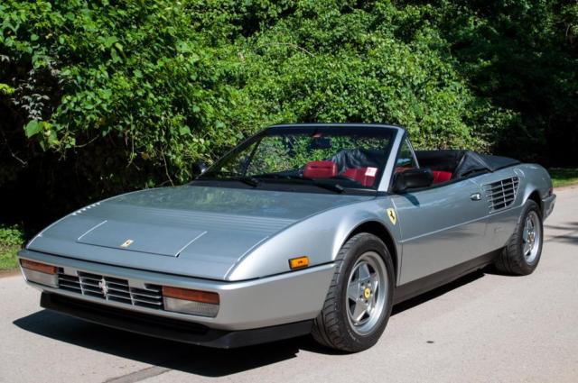 1988 Ferrari Mondial Cabriolet 3.2, Desirable Silver w/ Red Interior 1988 Ferrari Modial Mondial Cabriolet