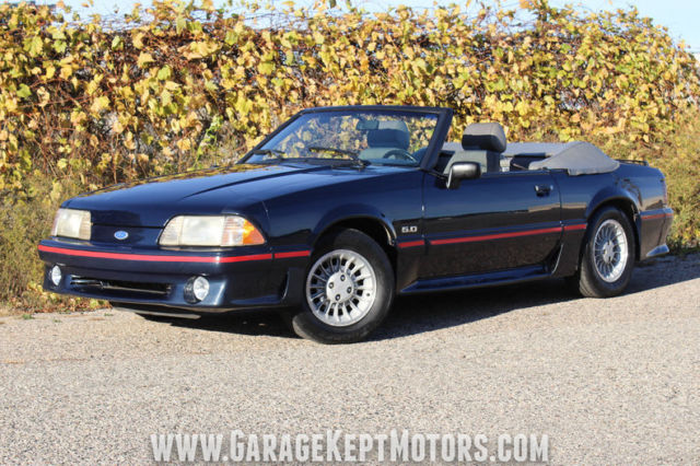 1988 Ford Mustang GT Convertible Dark Shadow Blue Convertible 5.0L V8 147,667 Mi 1988 Ford Mustang GT Convertible