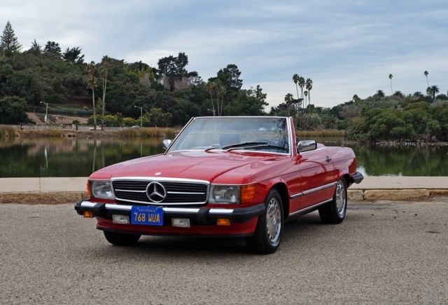 1988 Mercedes-Benz 560SL: 48k Mi, Red/Black, Clean CarFax, Mechanically Strong 1988 Mercedes-Benz SL-Class 2 Dr Convertible