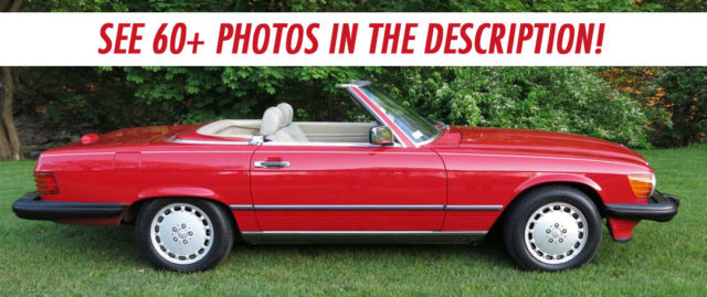 1988 Mercedes Benz 560SL 560 SL Signal Red, Original Paint, Both Tops, Low Miles 1988 Mercedes-Benz SL-Class