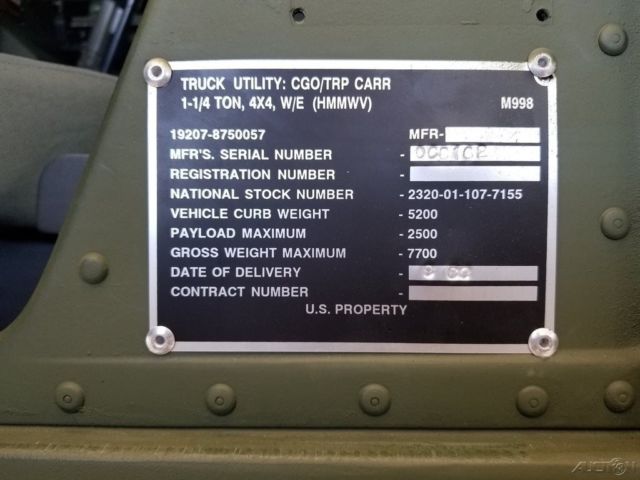 1988 Hummer Used Military Humvee 068 MPV Military  Humvee - photo 7