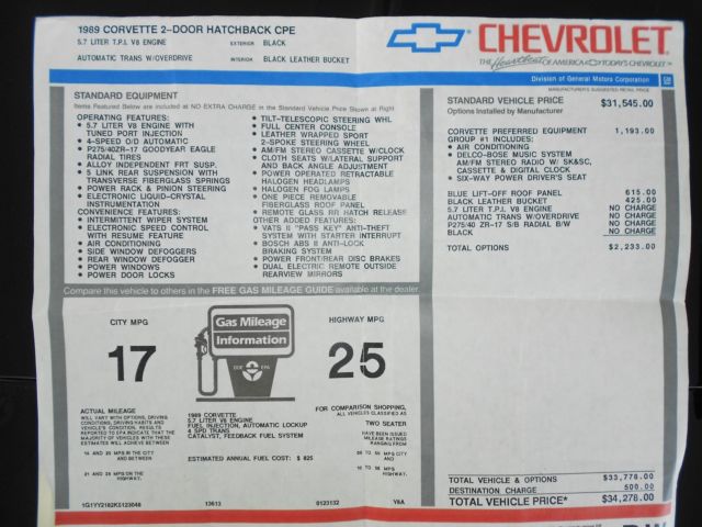 1989 Chevrolet Corvette COUPE - photo 10