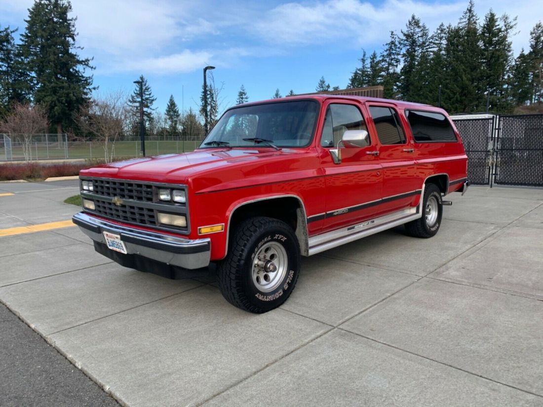 1989 Chevy Suburban 4WD Silverado 109K 350 AC STOCK ORIGINAL NO RESERVE 1989 Chevrolet Suburban Silverado