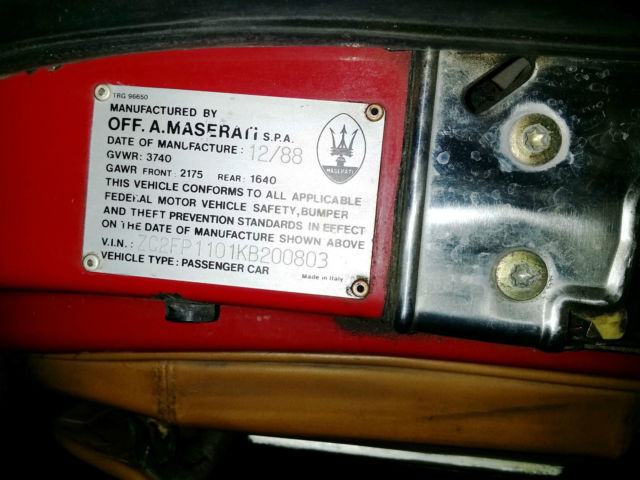 1989 Chrysler CONVERTIBLE TC Maserati - photo 5