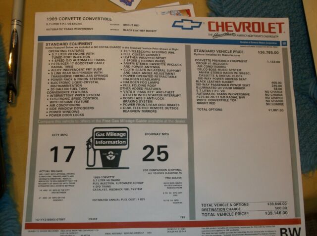 1989 Chevrolet Corvette Convertible - photo 7
