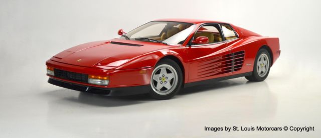 1989 Ferrari Testarossa Rosso Corsa Tan Beautiful Stock Example 16,384 Miles 1989 Ferrari Testarossa --
