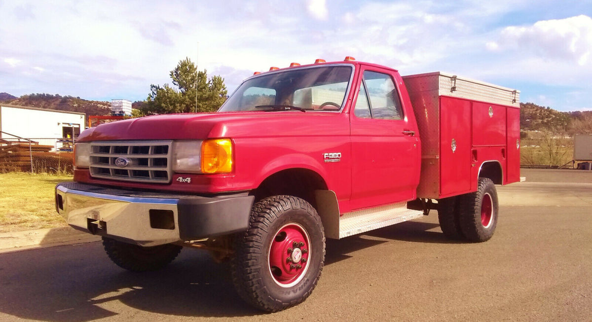 1989 Ford F350 18K Orig Miles 4WD Fire Service Truck Make Offer 1989 Ford F-350