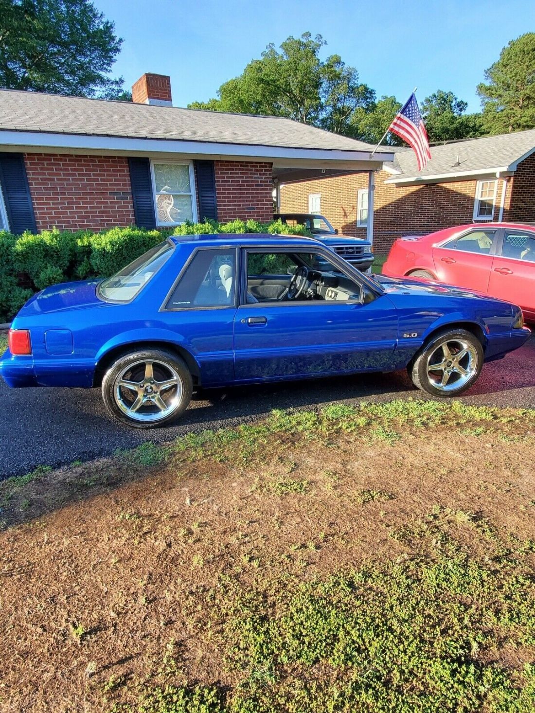 1989 Ford Mustang Sedan Blue RWD Manual LX 1989 Ford Mustang LX