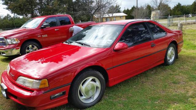 1989 Ford TBird 138,543 miles V.6 3.8 Supercharged Red/Gray Interior 1989 Ford Thunderbird Super Coup