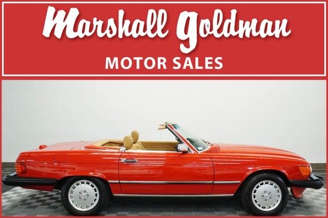 1989 Mercedes 560SL Signal Red with Palamino window sticker, books 17600 miles 1989 Mercedes-Benz SL-Class