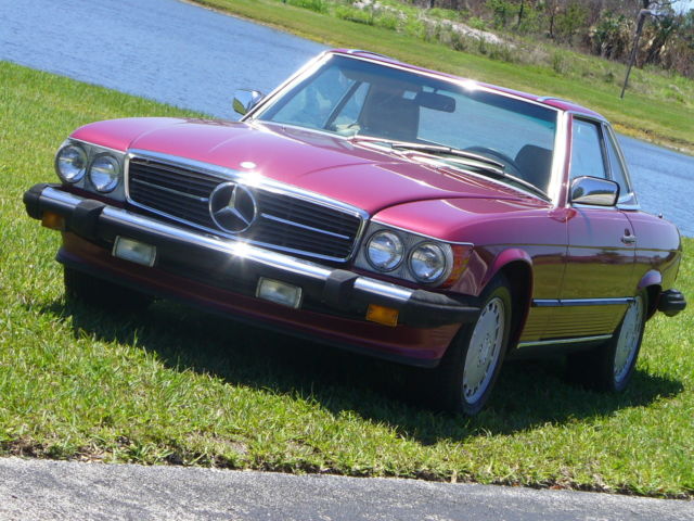 1989 Mercedes Benz 560SL 560 SL Cold AC Hard Top RARE Color R107 Serviced 1989 Mercedes-Benz 500-Series