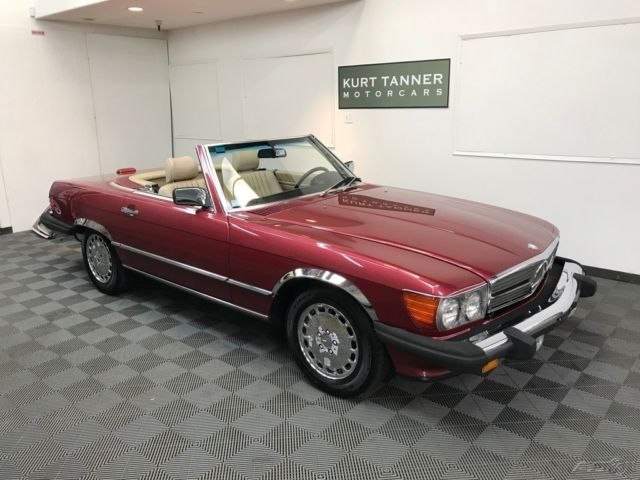 1989 MERCEDES BENZ 560SL CONVERTIBLE. GARNET RED. 76,078 MILES. NICE CONDITION. 1989 Mercedes-Benz SL-Class CLEAN CARFAX