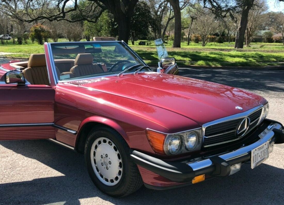 1989 Mercedes-Benz 560SL - Garnet Red Exterior + Palomino Leather Interior 1989 Mercedes-Benz SL-Class SL