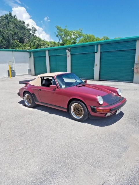 1989 Porsche 911 Cabriolet Very Rare "Velvet Red" low miles A Collectors Dream!! 1989 Porsche 911 Carerra