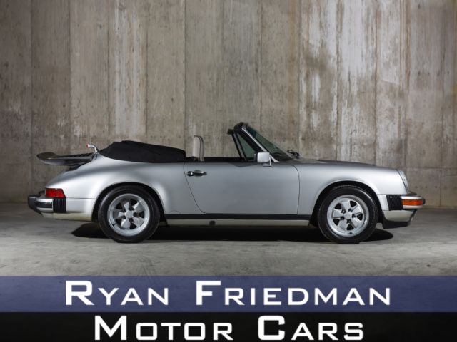1989 Porsche 911 Carrera 27396 Miles Silver Metallic Convertible H6 3.2L Manual 1989 Porsche 911 Carrera