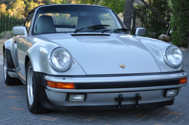 1989 Porsche 911 Turbo Cabriolet 930 Silver Convertible 26K LOW MILES Grey Black 1989 Porsche 911