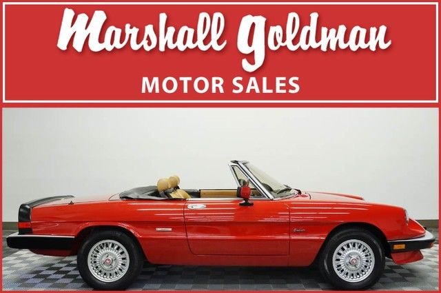 1990 Alfa Romeo Graduate Spider Rosso Alfa over Beige leather only 9,563 miles 1990 Alfa Romeo Spider Graduate Convertible 2-Door
