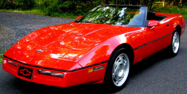 1990 C-4 Conv.Bright Red/Black Leather,Auto,78k Miles,AC,PS,PDB,PW,CD,CruiseTilt 1990 Chevrolet Corvette Convertible