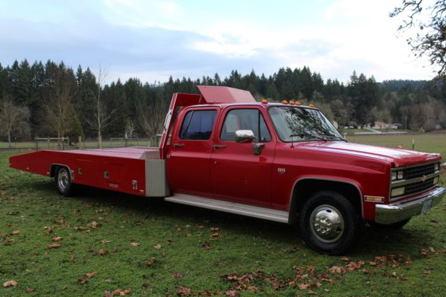 1990 Chevrolet 3500 Crew Cab Car Hauler Hodges Bed Silverado 454 v3500 Chevy 30 1990 Chevrolet C/K Pickup 3500 SILVERADO